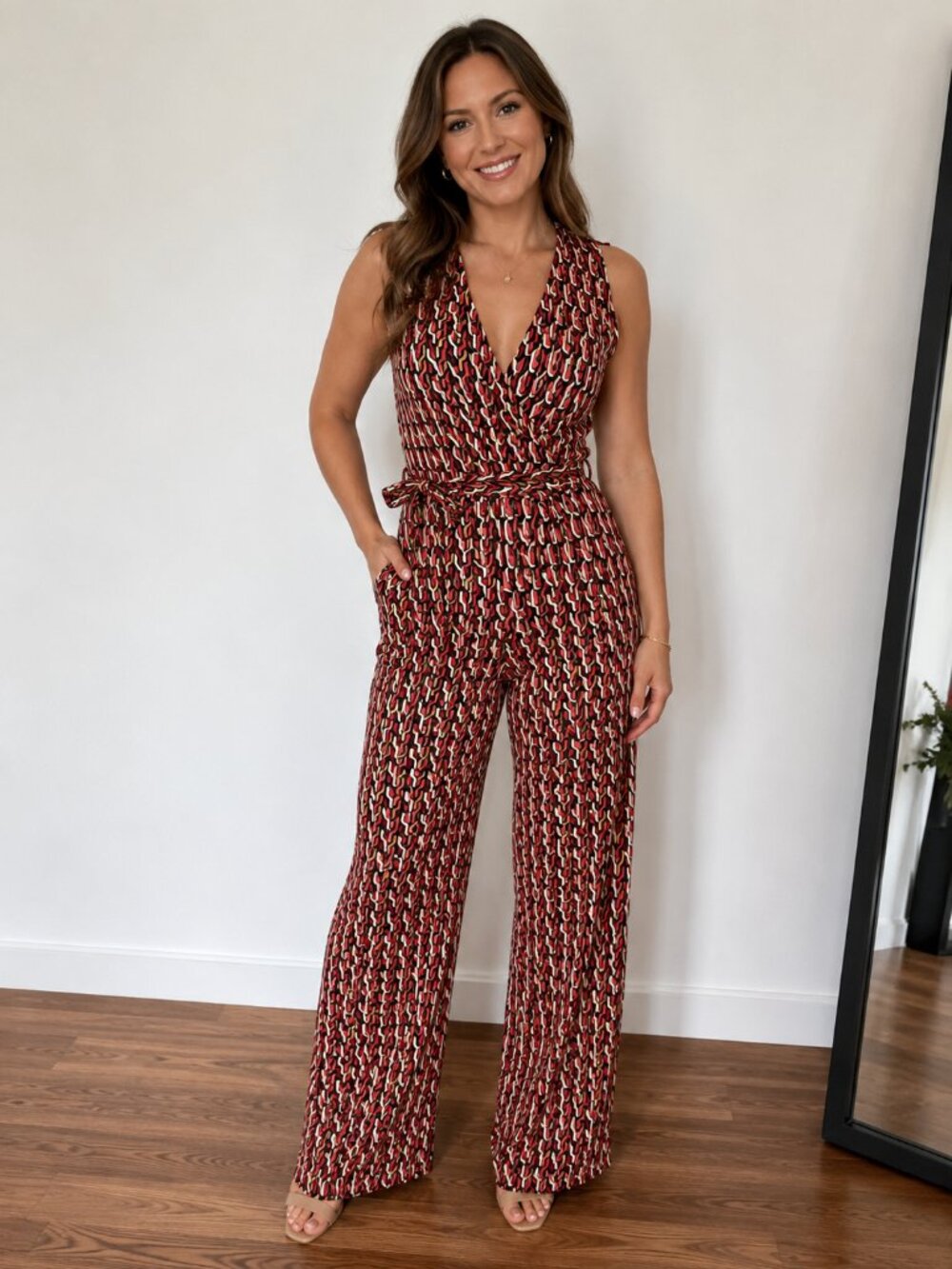 Diane von Furstenberg DVF Full Body Jumpsuit Women's Size 12 Retro